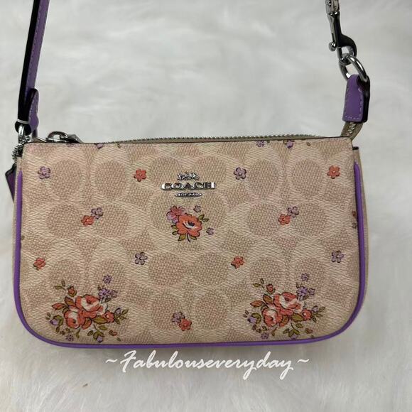 Coach Nolita 19 In Signature Canvas With Floral Print In Sand Multi CAQ19 NWT - Picture 2 of 9